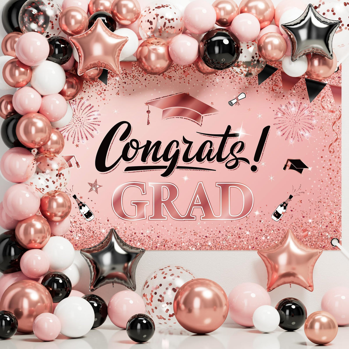 Ecomore graduation tablecloth 9x4-5ft protects surfaces and ties look.