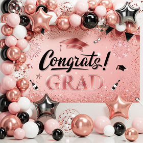 Ecomore graduation tablecloth 9x4-5ft protects surfaces and ties look.