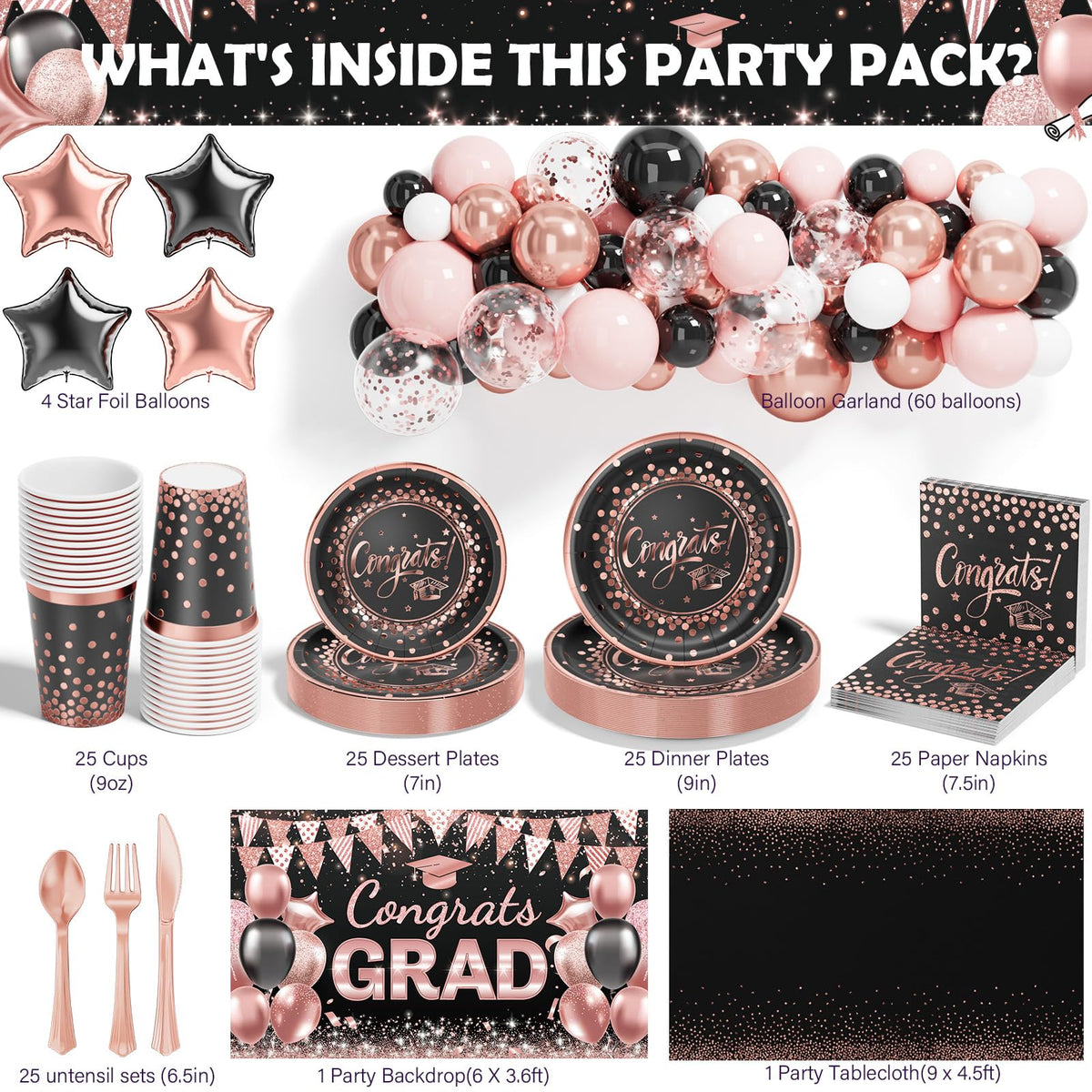Ecomore graduation tablecloth in rose gold provides durable table coverage