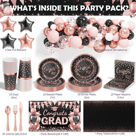 Ecomore graduation tablecloth in rose gold provides durable table coverage