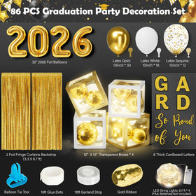 Ecomore warm white LED string lights enhancing graduation decor ambiance.
