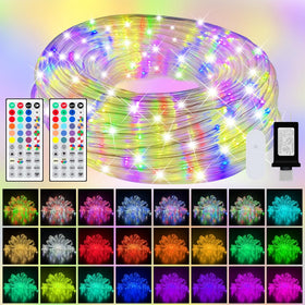 EcoMyLife 100ft rope lights outdoor with IP68 protection and vibrant colors.