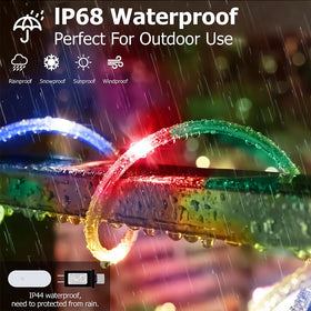 EcoMyLife IP68 waterproof rope light withstands rain and splashes.
