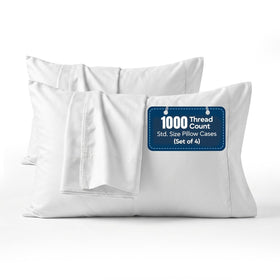 ECONEST LIVING 1000TC pillowcases with hotel-soft finish for luxurious sleep.