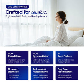 ECONEST LIVING cooling sateen weave sheet promotes cooler sleep.