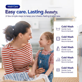 ECONEST LIVING easy-care pillowcases ready for machine wash.