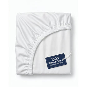 ECONEST LIVING Egyptian cotton fitted sheet queen with deep 16-inch pocket that stays on mattress.