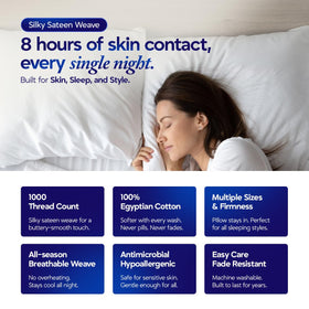 ECONEST LIVING Egyptian cotton pillowcases deliver breathable softness and durability.