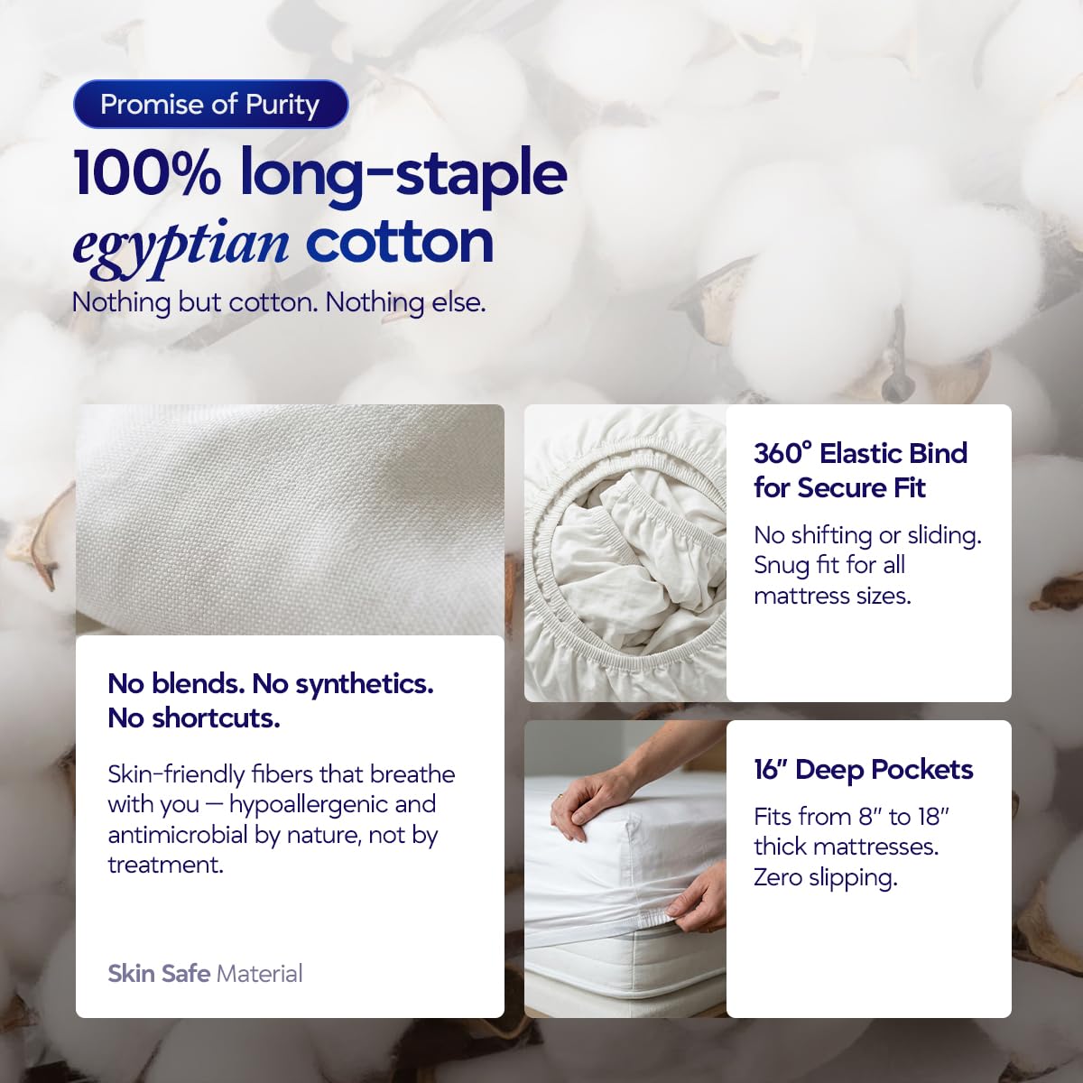 ECONEST LIVING luxury hotel-quality king sheet elevates bedroom aesthetics.