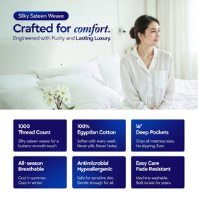 ECONEST LIVING sateen-weave king sheet provides silky feel and smooth surface.