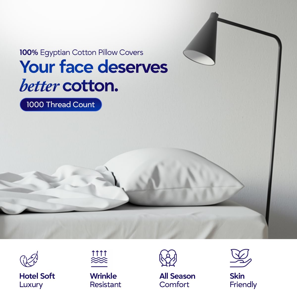 ECONEST LIVING white pillowcases maintain brightness and softness after washing.