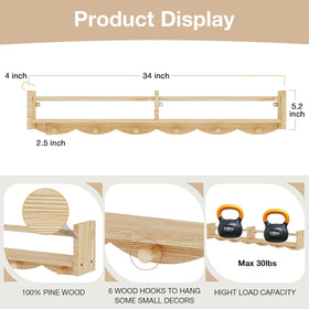 ECOOCE pine wood shelves provide sturdy display for toys and books.