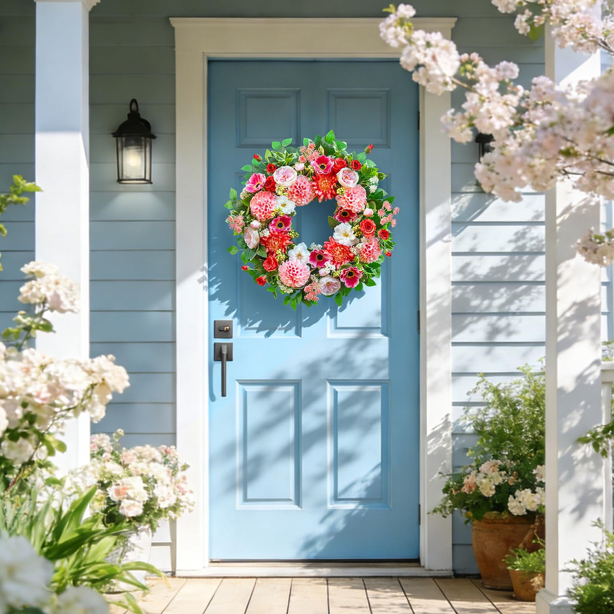 EcoRing full spring arrangement enhances front door appeal year-round
