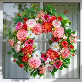 EcoRing rose-focused wreath adds welcoming porch charm