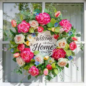 EcoRing wreath on porch or wall for seasonal charm