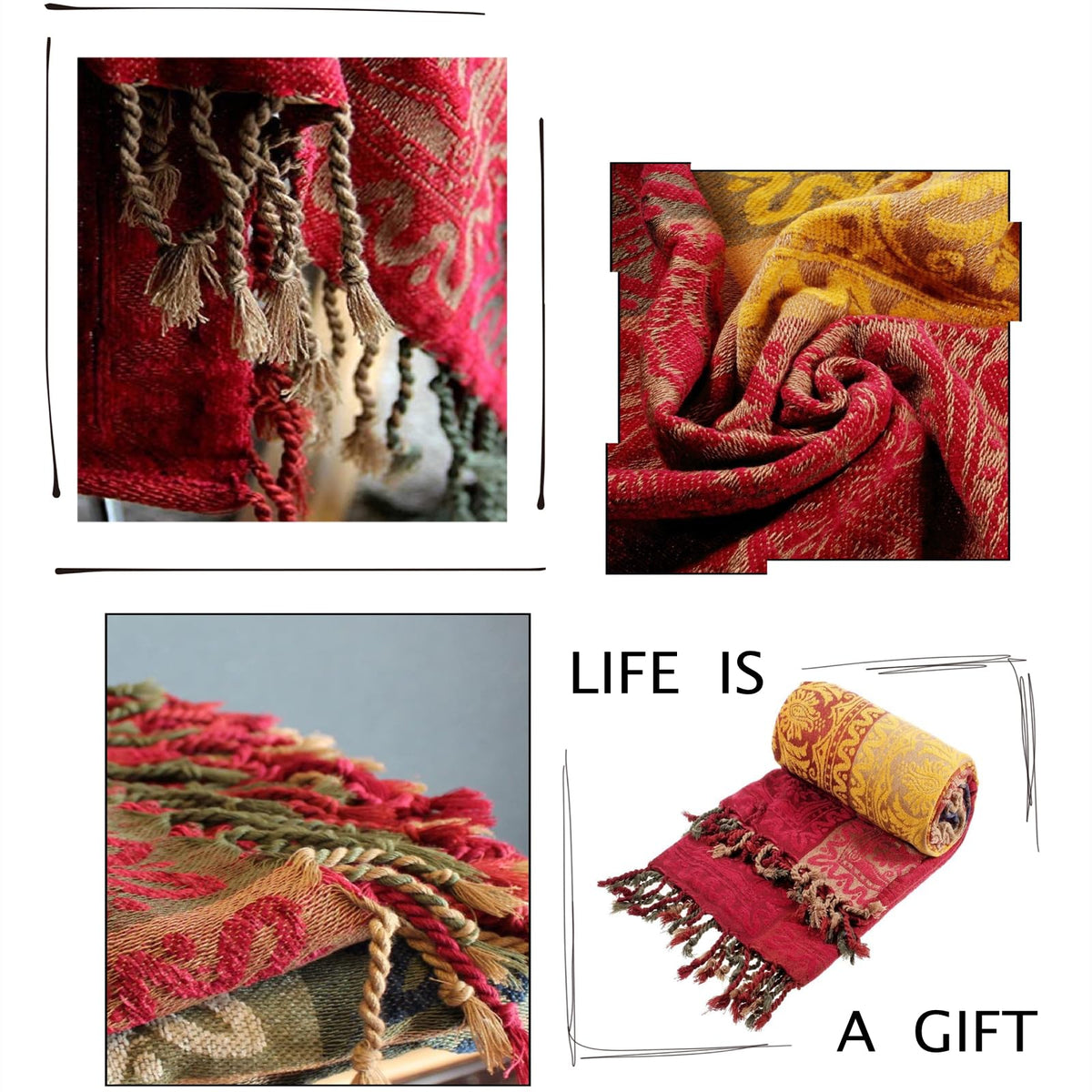 Edcooy Chenille jacquard weave highlights decorative texture.