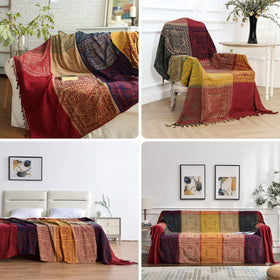 Edcooy Boho Throw Blanket fringe tassels add Bohemian flair.