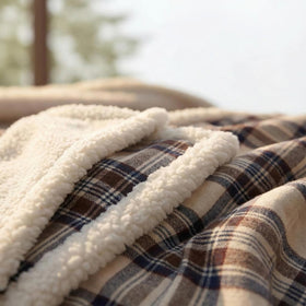 Eddie Bauer 50x60 throw on bed and sofa, versatile size for cozy layering