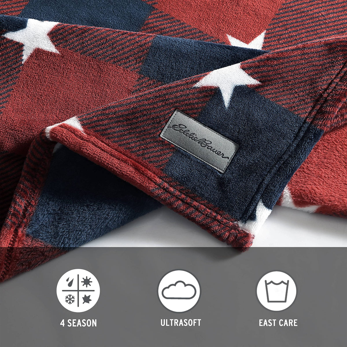 Eddie Bauer easy-care blanket being machine washed for quick refresh.