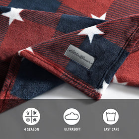 Eddie Bauer easy-care blanket being machine washed for quick refresh.