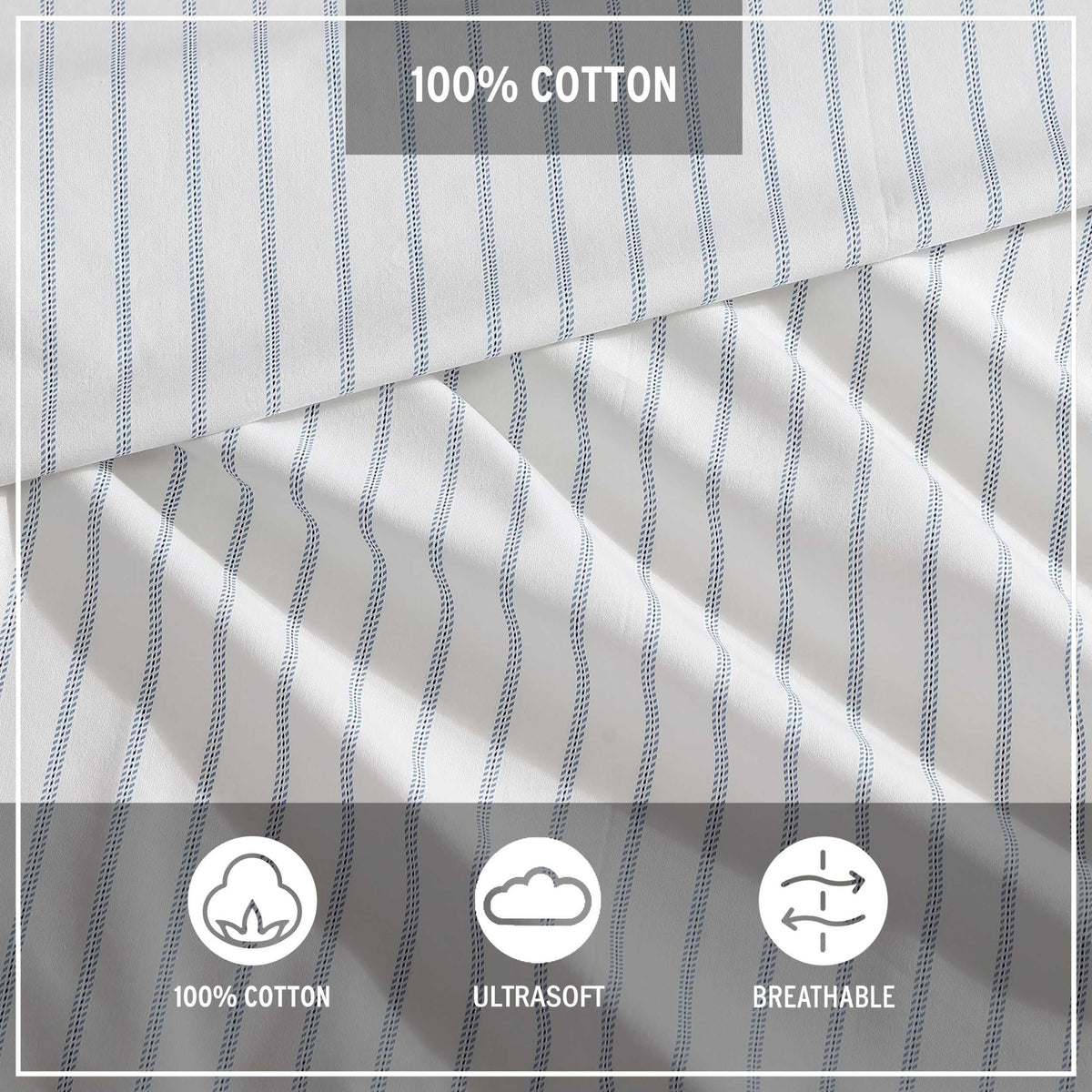 Eddie Bauer cotton percale fiber close-up reveals fine, durable weave.