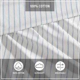 Eddie Bauer cotton percale fiber close-up reveals fine, durable weave.