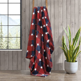 Eddie Bauer reversible blanket worn inside-out for two styling options.