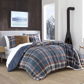 Eddie Bauer Shasta Lake plaid accent shams add timeless style and easy coordination