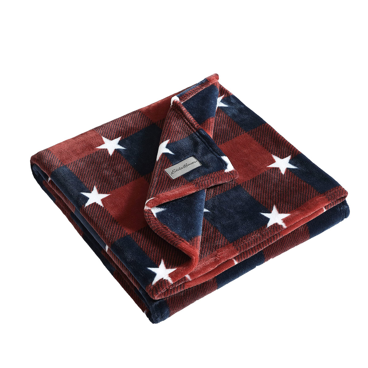 Eddie Bauer 50 by 70 inch throw laid flat for generous coverage.