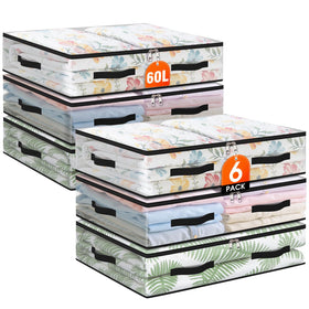EdenDwell 6-pack under-bed storage bags provide 60L capacity and easy foldable organization.