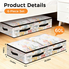 EdenDwell clear 60L bags under bed help you quickly locate bedding and clothing.