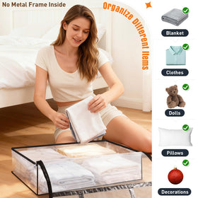 EdenDwell zippered clear bag helps locate bedding quickly