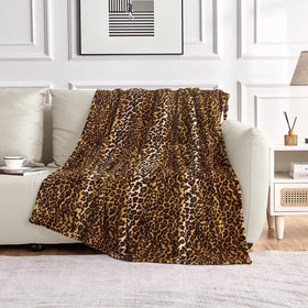 Edenleaf leopard blanket care label indicates easy machine wash.