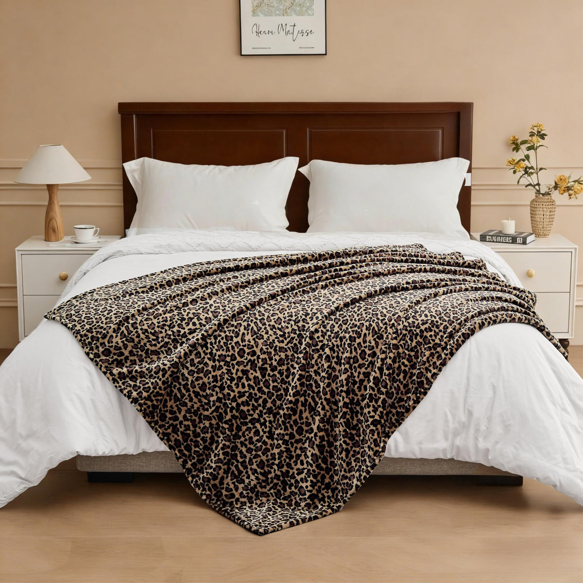 Edenleaf leopard blanket stitching and fabric detail