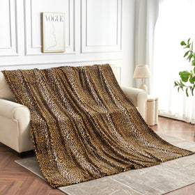 Edenleaf leopard travel blanket compact for on-the-go warmth.
