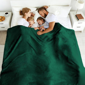Edenleaf Oversized Blanket 120x120 on bed adds warm comfort for nights.