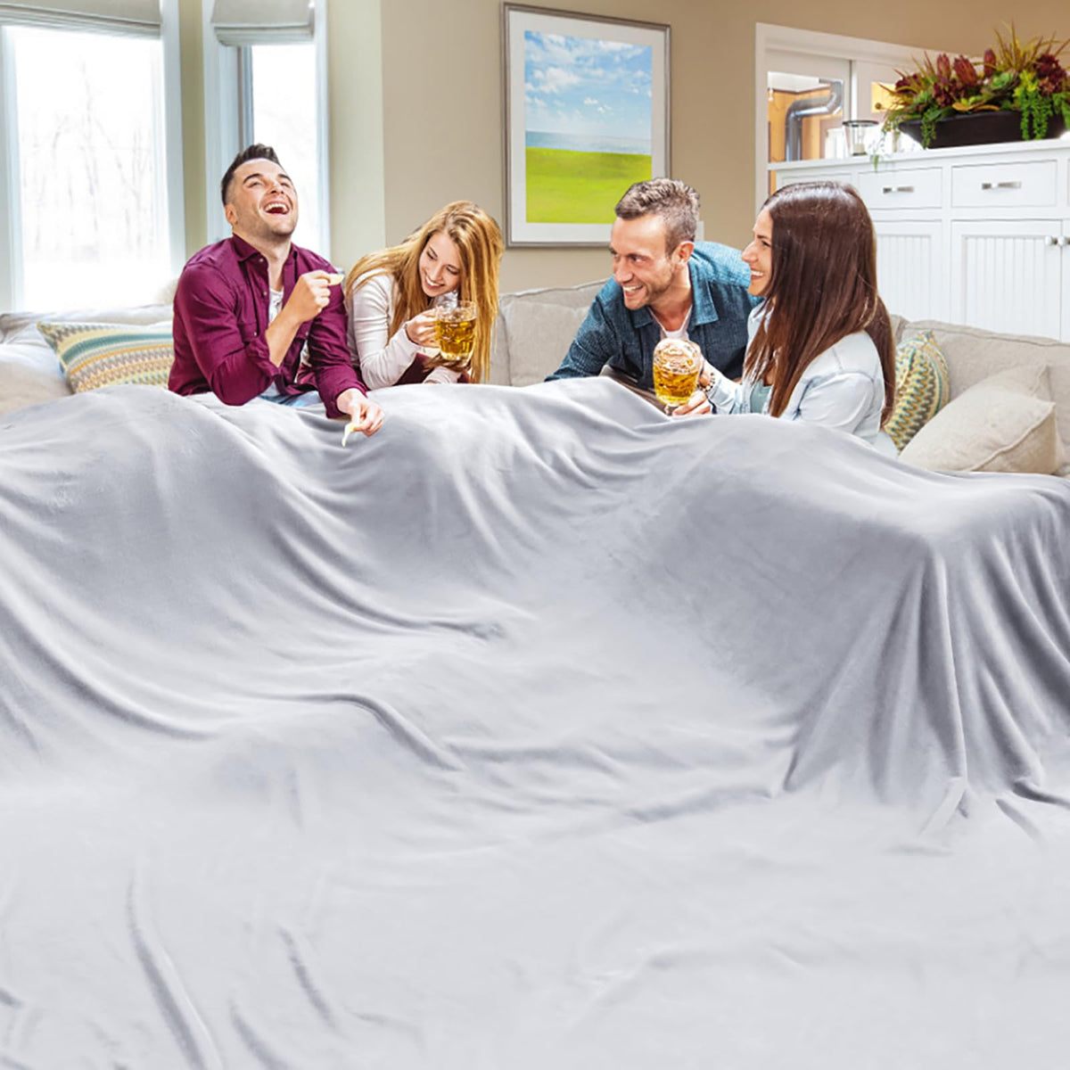 Edenleaf oversized blanket 120x120 inches delivers giant warmth for the whole family.