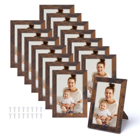 Edenseelake rustic brown 4x6 frame on wall displaying photos