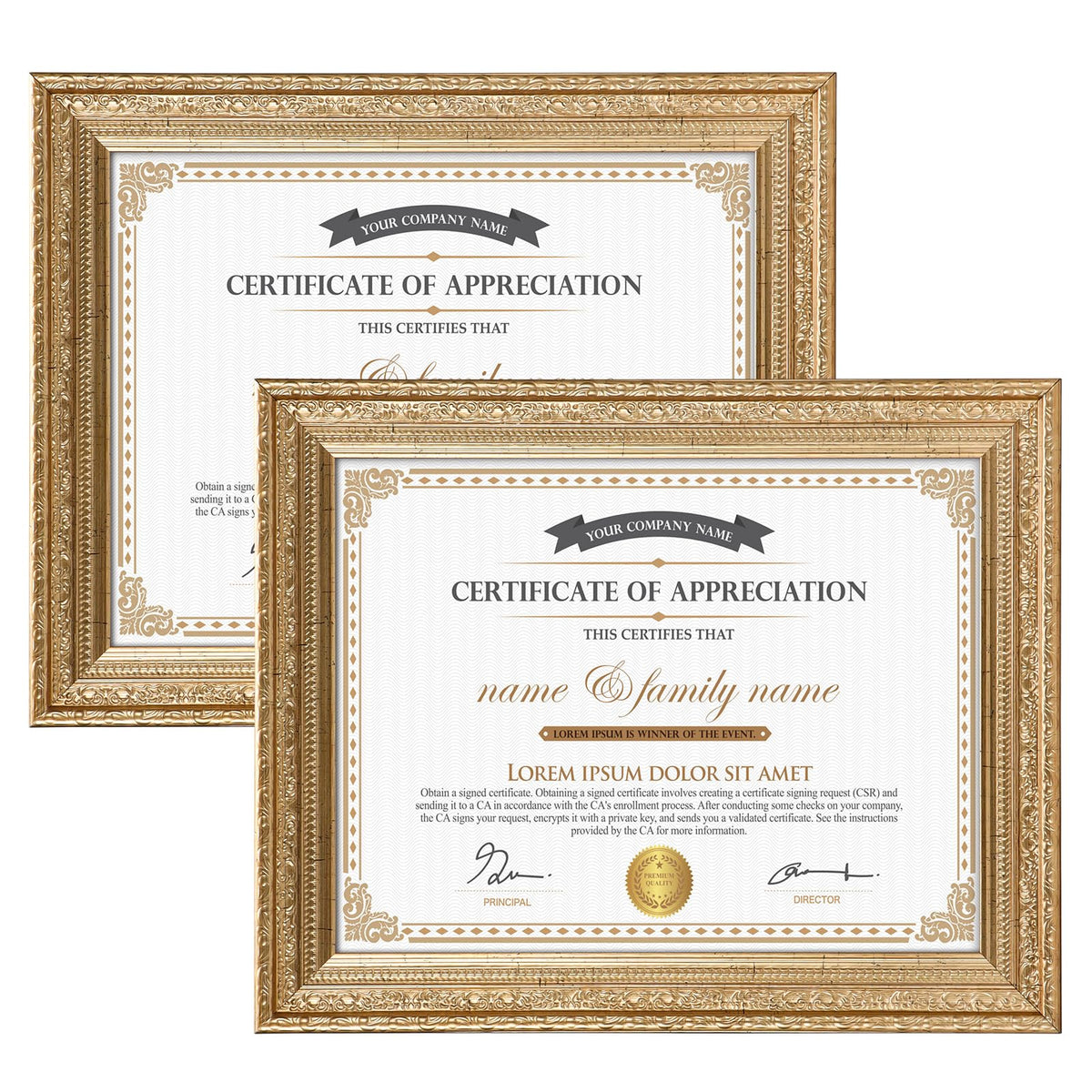 Edenseelake vintage gold 8.5x11 diploma frame showcases diplomas with timeless elegance.