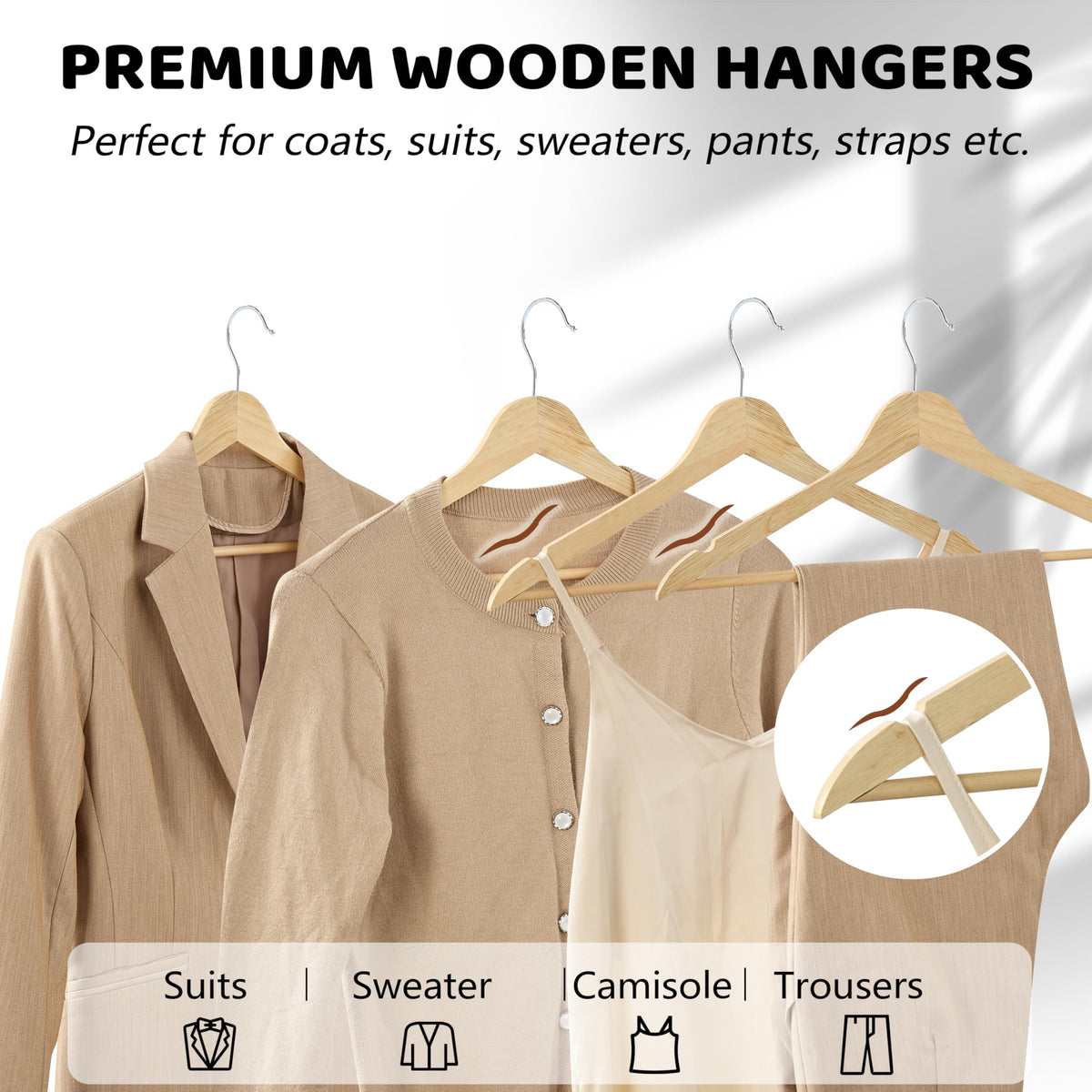 Edergoo 360 degree hook for convenient hanging in tight closets.