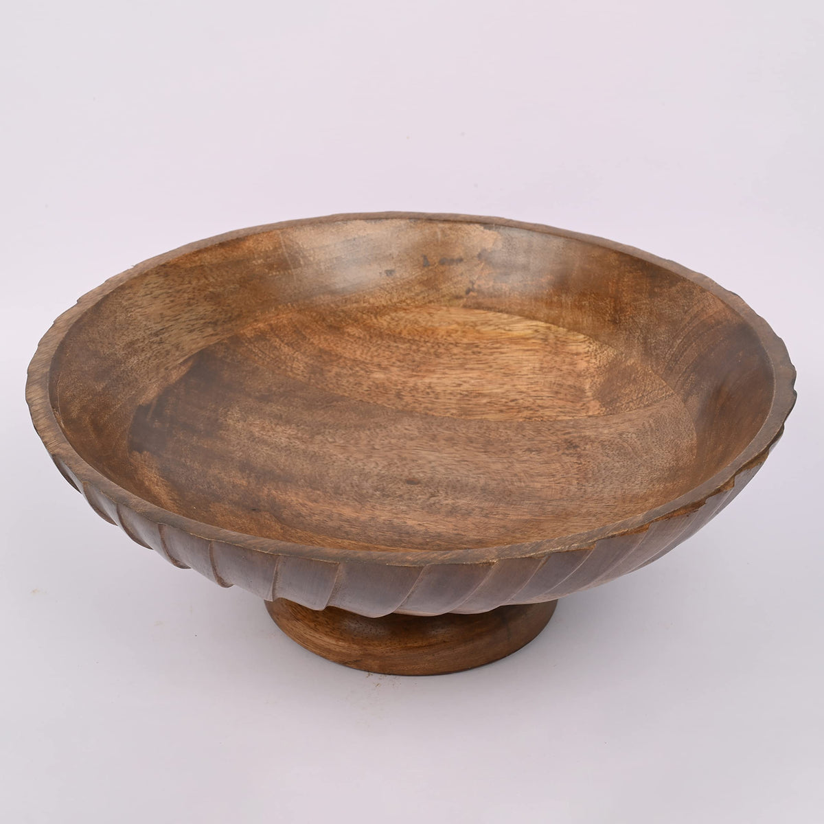 EDHAS mango wood bowl candle display for cozy ambience in living spaces.