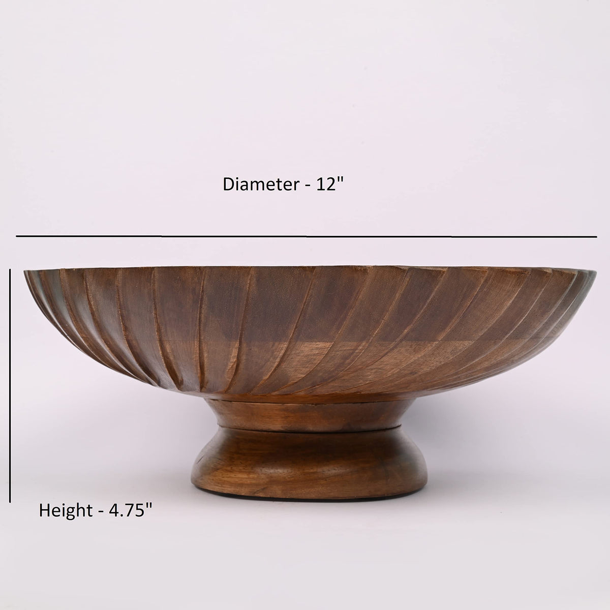 EDHAS mango wood bowl durable hand-carved decor for farmhouse or modern spaces.