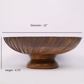 EDHAS mango wood bowl durable hand-carved decor for farmhouse or modern spaces.