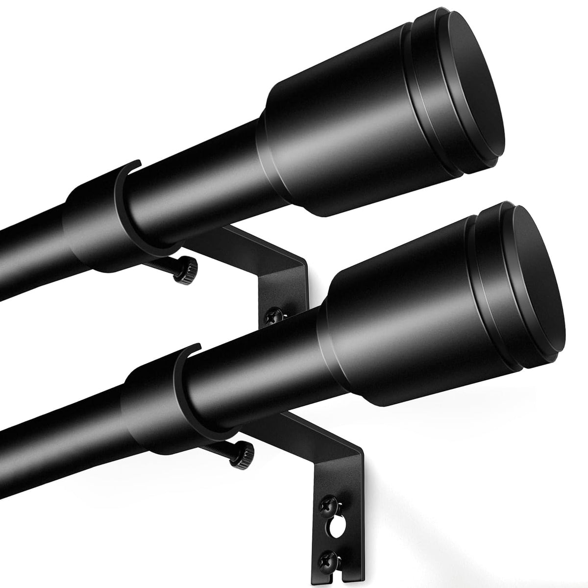 Edidonson 58-inch adjustable curtain rod assembly with seamless joint.