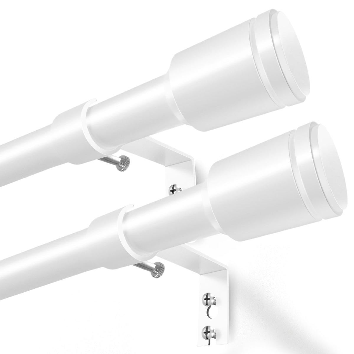 Edidonson 58-inch curtain rod assembly with threaded joints for easy length customization.
