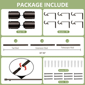 Edidonson antique bronze finish curtain rod adds timeless style and durability.