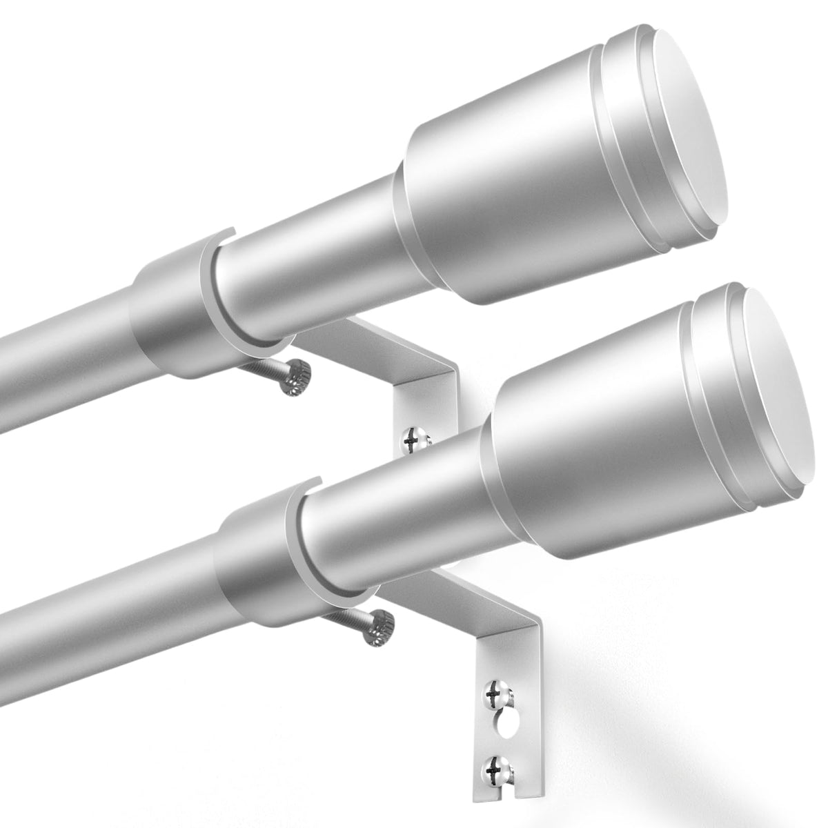 Edidonson curtain rod 5/8-inch assembly shows joined poles for adjustable length.
