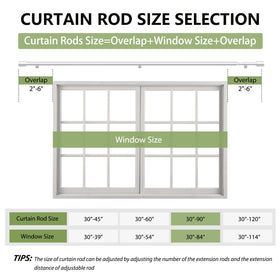 Edidonson curtain rod length-adjustable from 30 to 90 inches for a custom fit.