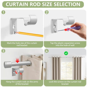 Edidonson six-pole curtain rod sections for secure installation.