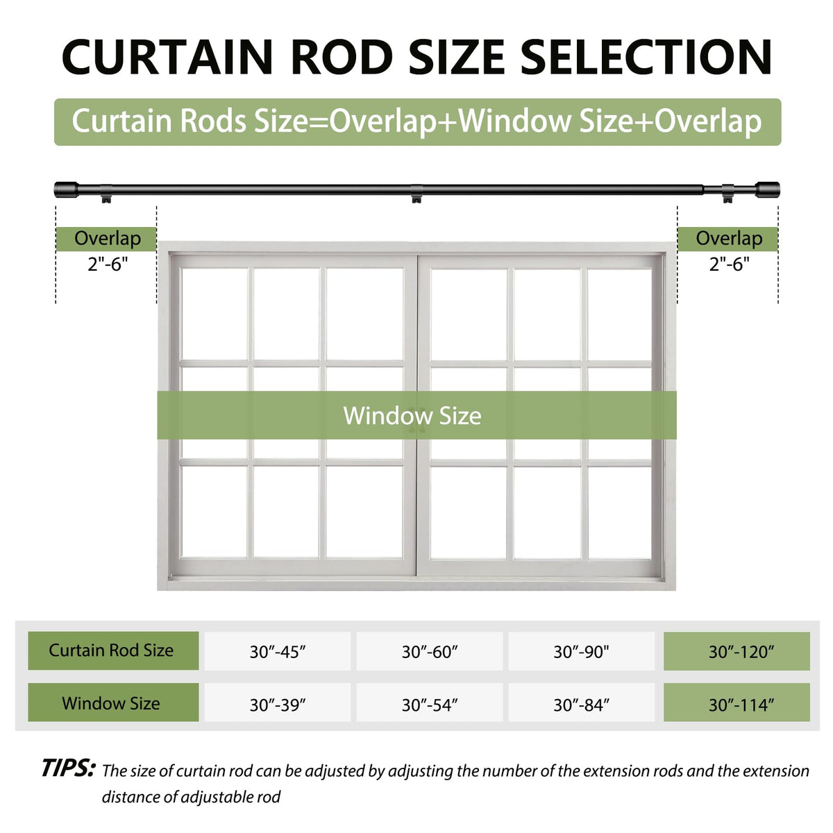 Edidonson matte black curtain rod set for modern window decor.
